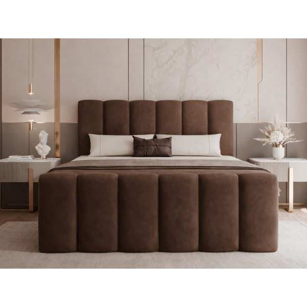 ŁÓŻKO TAPICEROWANE KONTYNETALNE PURO 140X200 Z PRZESZYCIAMI WYBÓR TKANIN - PRZÓD